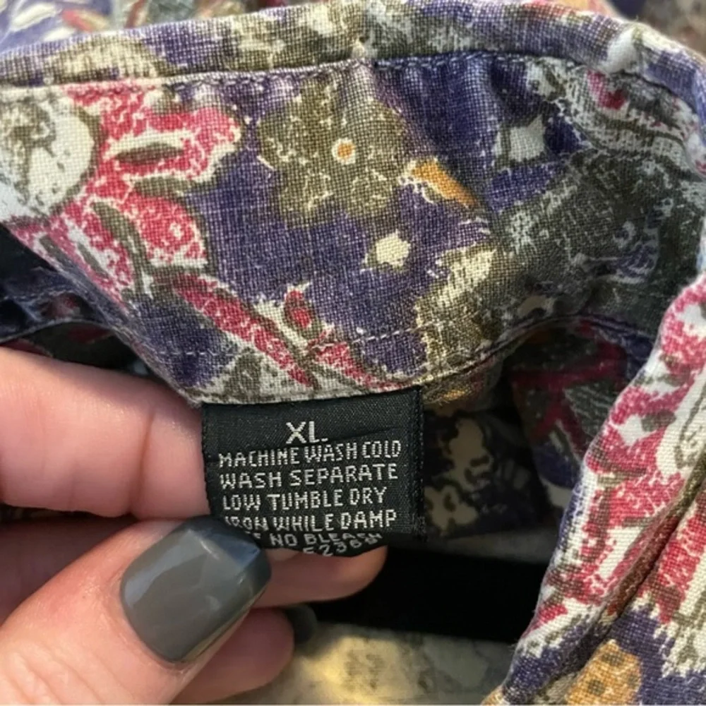 Old School Clothing Company Vintage Purple Yellow Long Sleeve Men’s Size XL‎ - Picture 5 of 6